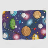 Cosmic Golf Adventure im Weltraum Golfhandtuch (Horizontal)