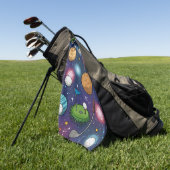 Cosmic Golf Adventure im Weltraum Golfhandtuch (Gras)