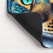 Cosmic Guardian Cat - Neon Galaxy Mandala Mousepad (Ecke)