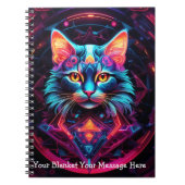 Cosmic Guardian Cat - Neon Galaxy Mandala Notizblock (Vorderseite)
