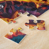 Cosmic Guardian Cat - Neon Galaxy Mandala Puzzle (Seite)