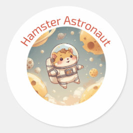 Cosmic Hamster Explorer - Funny Space Adventure De Runder Aufkleber