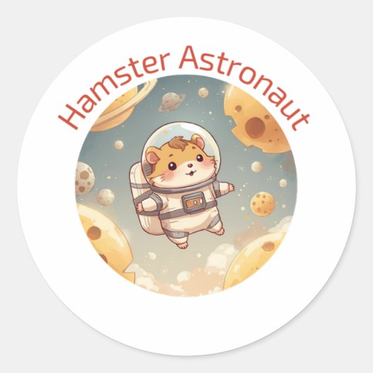 Cosmic Hamster Explorer - Funny Space Adventure De Runder Aufkleber (Vorderseite)