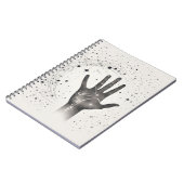 Cosmic Hand in Starry Galaxy – Surreal Spiritual S Notizblock (Linke Seite)