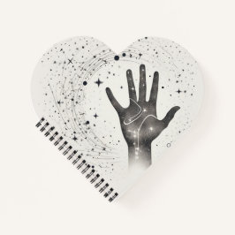 Cosmic Hand in Starry Galaxy – Surreal Spiritual S Notizblock