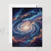 Cosmic Hand of Creation — Surreal Galaxy Art Postkarte (Vorne/Hinten)