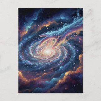 Cosmic Hand of Creation — Surreal Galaxy Art Postkarte