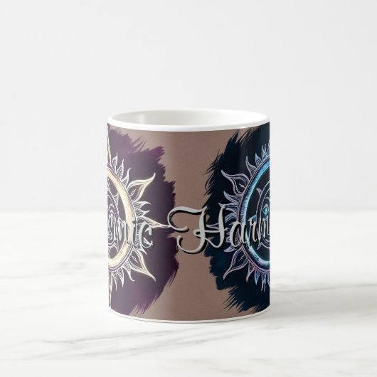 Cosmic Harmony Sun & Moon Design Kaffeetasse (Mittel)