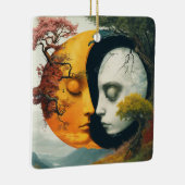 "Cosmic Harmony: Sun & Moon Ornament" Keramikornament (Rechts)