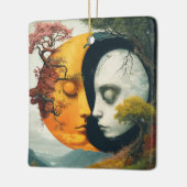 "Cosmic Harmony: Sun & Moon Ornament" Keramikornament (Links)