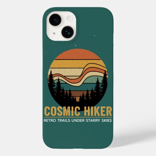Cosmic Hiker Retro 70s Sunset Space Forest Stars Case-Mate iPhone Hülle (Rückseite)
