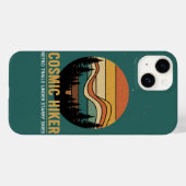 Cosmic Hiker Retro 70s Sunset Space Forest Stars Case-Mate iPhone Hülle (Rückseite (Horizontal))