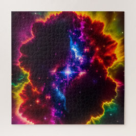 Cosmic Indigo Fantasy Cloud with Star in Center Puzzle