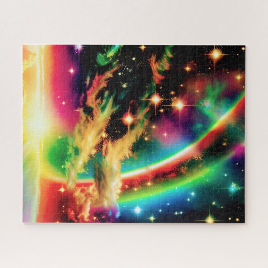 Cosmic Indigo Interstellar Event im magischen Raum Puzzle (Horizontal)