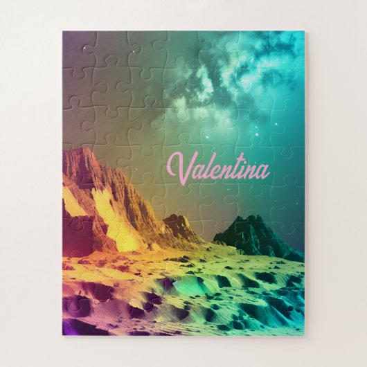 Cosmic Indigo Planet unter Phantastischem Universu Puzzle (Vertikal)