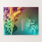 Cosmic Indigo Planet unter Phantastischem Universu Puzzle (Horizontal)