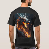 Cosmic Inferno: Drache des Feuers und der Galaxie T-Shirt (Rückseite)