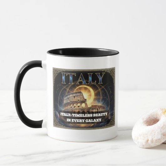 Cosmic Italy Roman Colosseum Celestial Art Tasse (Mit Donut)