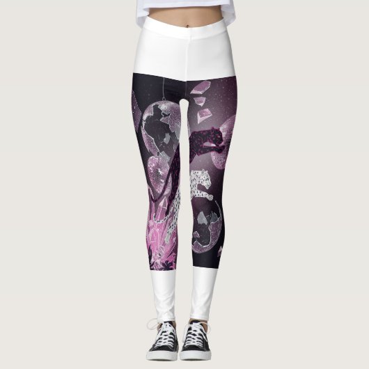 Cosmic Jaguar Disco Glam Leggings 🐆 ✨ (Vorderseite)