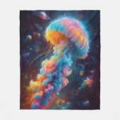 Cosmic Jellyfish Artwork Fleecedecke (Vorderseite)