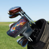 Cosmic Jellyfish Artwork Golf Headcover (In Situ)