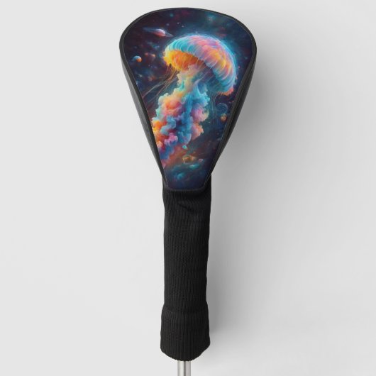 Cosmic Jellyfish Artwork Golf Headcover (Vorderseite)