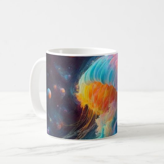 Cosmic Jellyfish Artwork Kaffeetasse (Vorderseite Links)