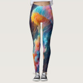 Cosmic Jellyfish Artwork Leggings (Vorderseite)