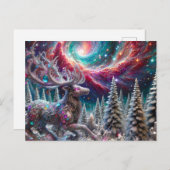 Cosmic Jeweled Rentier Postkarte (Vorne/Hinten)