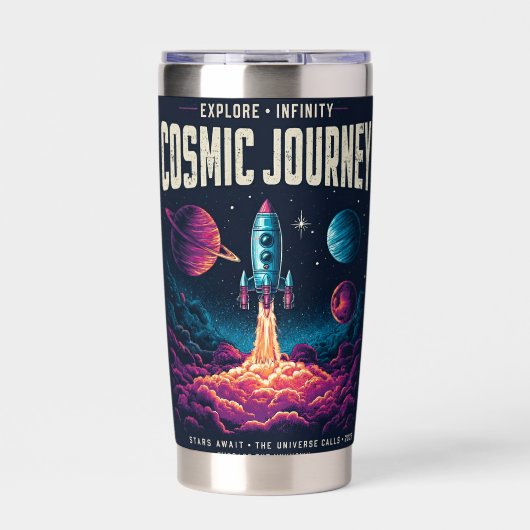 Cosmic Journey Rocket Launch Explore tumbler water Thermobecher (Vorderseite)