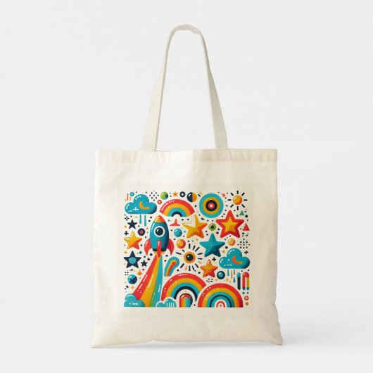 Cosmic Joy Tote Bag Design Tragetasche (Rückseite)