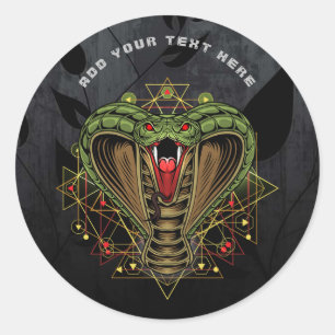 Cosmic King Cobra Round Aufkleber