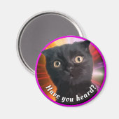 COSMIC KITTY BUDDY CLASSIC ROUND STICKER MAGNET (Vorderseite/Rückseite)
