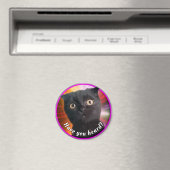 COSMIC KITTY BUDDY CLASSIC ROUND STICKER MAGNET (In Situ (Geschirrspüler))