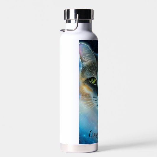 Cosmic Kitty Monogram Trinkflasche (Rechts)