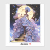 Cosmic Lady African American Fantasy Art Aufkleber (Blatt)