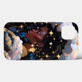 Cosmic Lady African American Fantasy Art Case-Mate iPhone Hülle (Rückseite (Horizontal))
