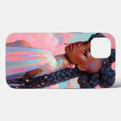 Cosmic Lady African American Fantasy Art Case-Mate iPhone Hülle (Rückseite (Horizontal))