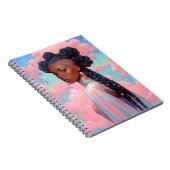 Cosmic Lady African American Fantasy Art Notizblock (Rechte Seite)
