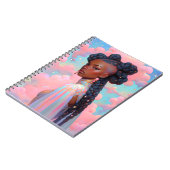 Cosmic Lady African American Fantasy Art Notizblock (Linke Seite)
