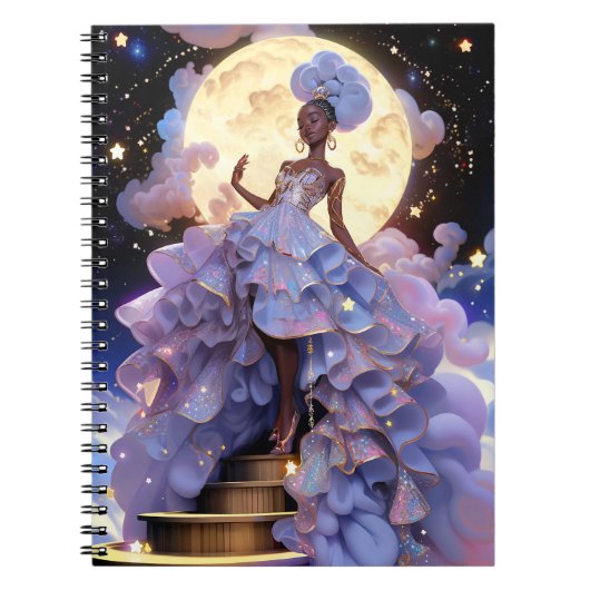 Cosmic Lady African American Fantasy Art Notizblock (Vorderseite)
