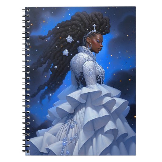 Cosmic Lady African American Fantasy Art Notizblock (Vorderseite)