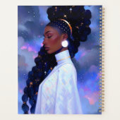 Cosmic Lady African American Fantasy Art Planer (Rückseite)