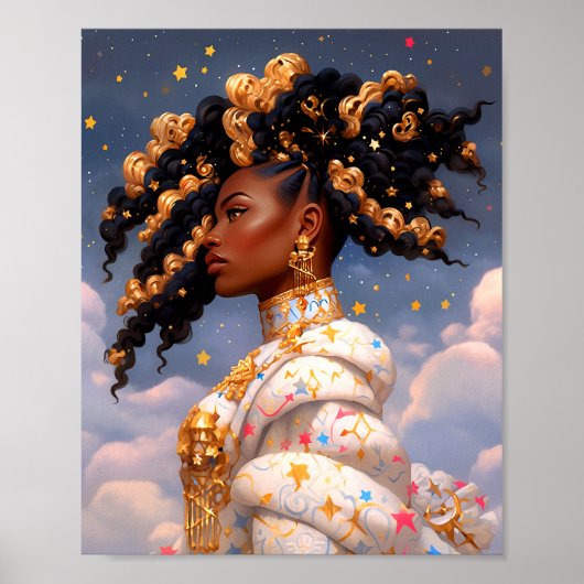 Cosmic Lady African American Fantasy Art Poster (Vorne)