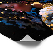 Cosmic Lady African American Fantasy Art Poster (Ecke)