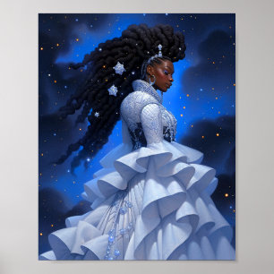 Cosmic Lady African American Fantasy Art Poster