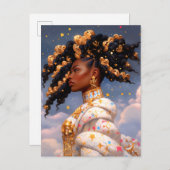 Cosmic Lady African American Fantasy Art Postkarte (Vorne/Hinten)