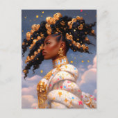 Cosmic Lady African American Fantasy Art Postkarte (Vorderseite)