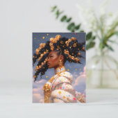 Cosmic Lady African American Fantasy Art Postkarte (Stehend Vorderseite)
