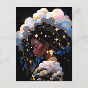 Cosmic Lady African American Fantasy Art Postkarte